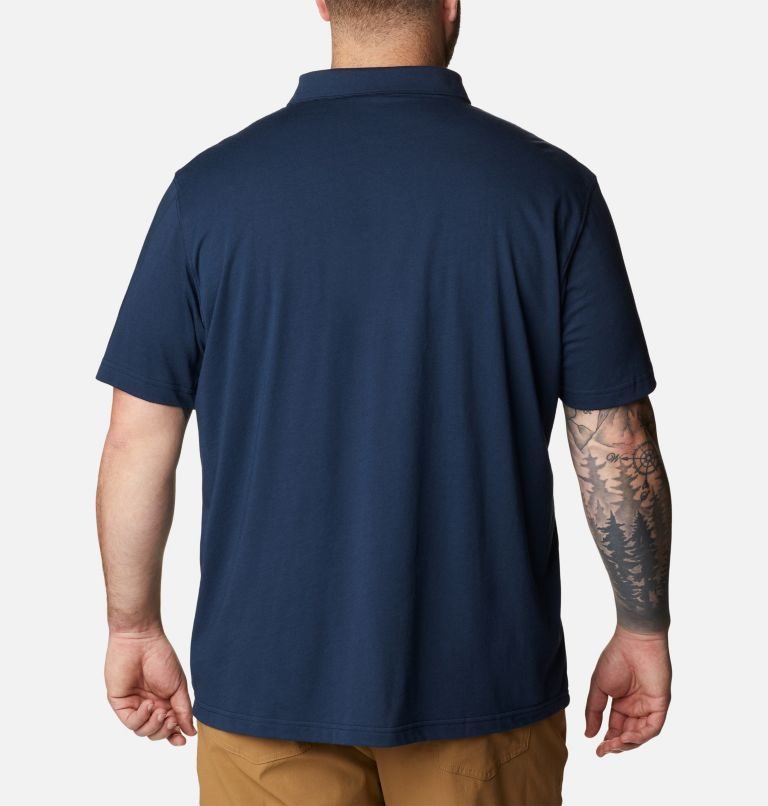 Men's Columbia Thistletown Hills Polo Shirts Navy | Plus Size CA-Z8L63